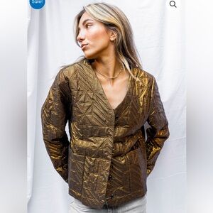 Leon & Harper Viseur bronze quilted jacket